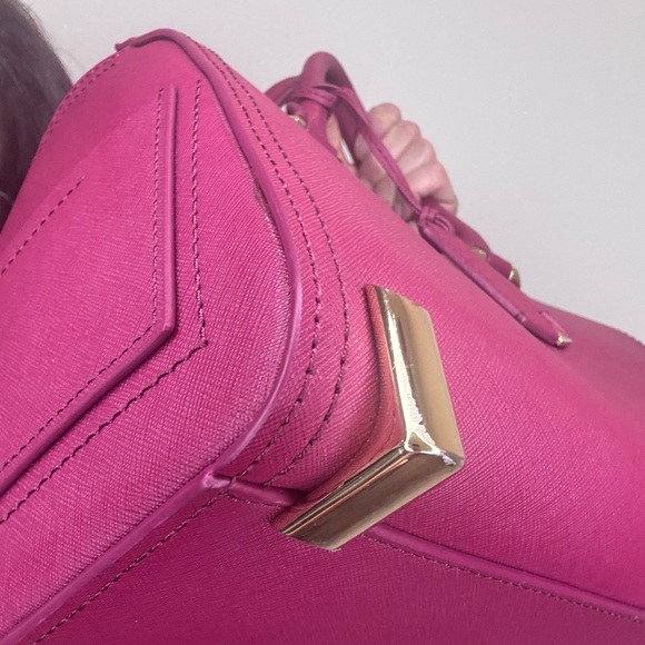Zac Posen Saffiano Hot Pink Eartha satchel EUC - Picture 12 of 17